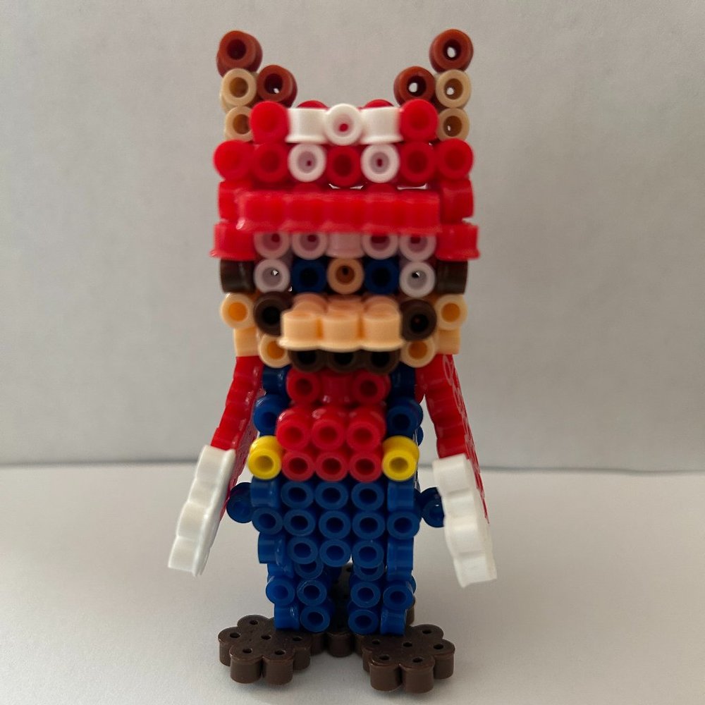 3D Perler Bead Figurine of Mario in the Racoon Suit